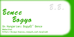 bence bogyo business card